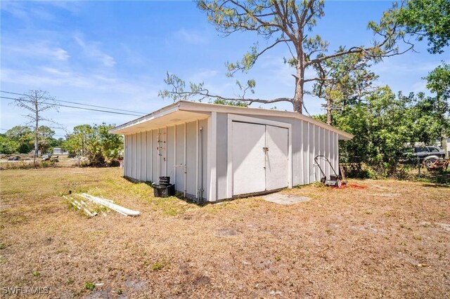 view of shed