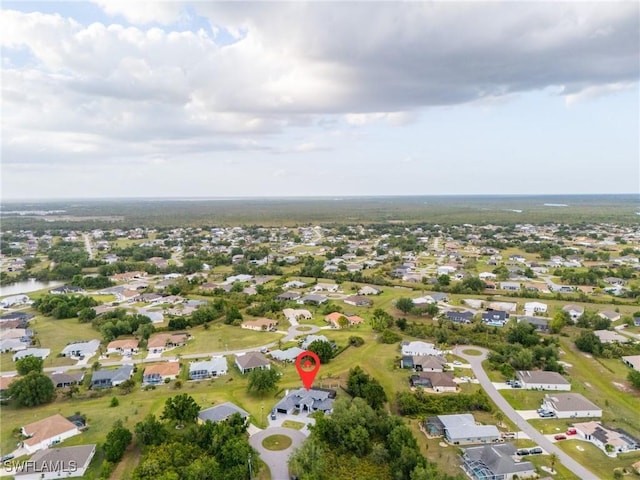 aerial view with a residential view