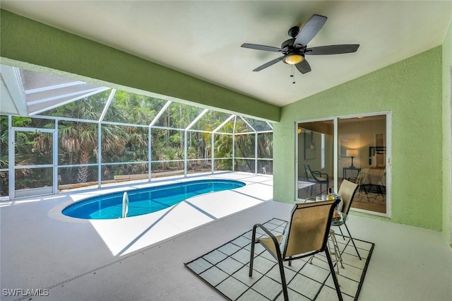 11499 Forest Mere Dr, Bonita Springs, FL 34135 - pool featuring a ceiling fan and a patio