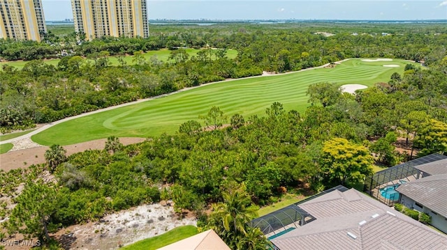 bird's eye view of a golf club