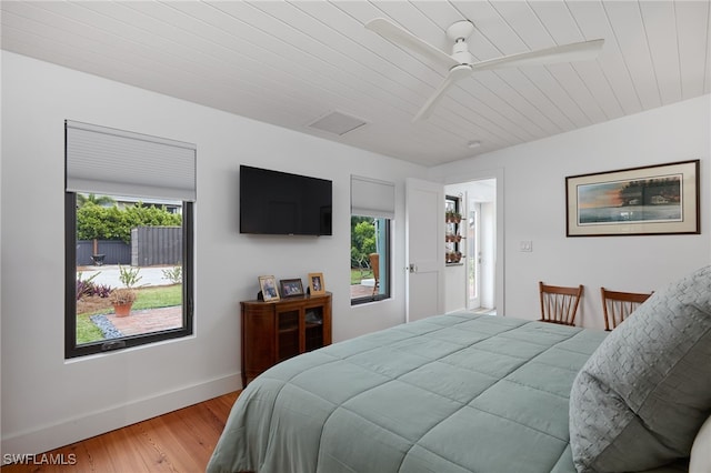 27551 Pullen Ave, Bonita Springs, FL 34135 - bedroom featuring wood ceiling, light wood finished floors, and baseboards