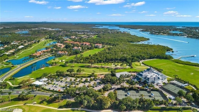 3872 Clipper Cove Dr, Naples, FL 34112 - aerial view of property and surrounding area with a nearby body of water and a golf course