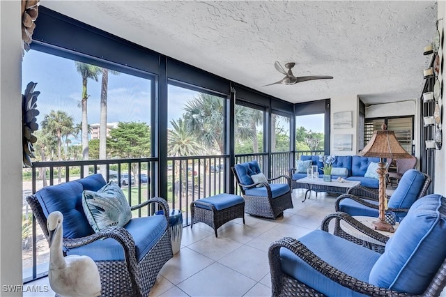 2400 Gulf Shore Blvd N Unit 203, Naples, FL 34103 - sunroom with an outdoor hangout area and a ceiling fan