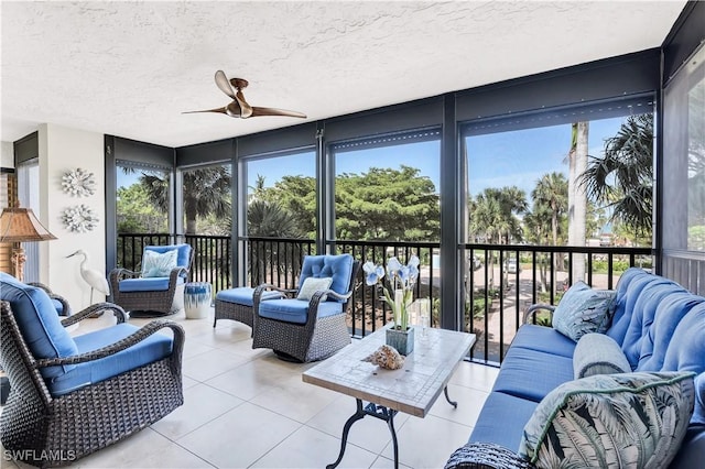 2400 Gulf Shore Blvd N Unit 203, Naples, FL 34103 - sunroom featuring an outdoor living space and ceiling fan
