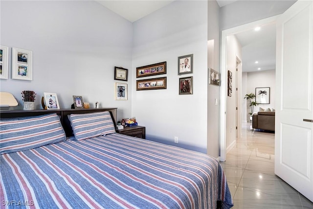 1990 47th Ave NE, Naples, FL 34120 - bedroom featuring baseboards, marble finish floor, and recessed lighting