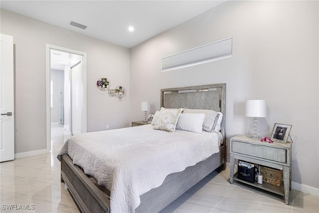 1990 47th Ave NE, Naples, FL 34120 - bedroom featuring visible vents, recessed lighting, marble finish floor, and connected bathroom