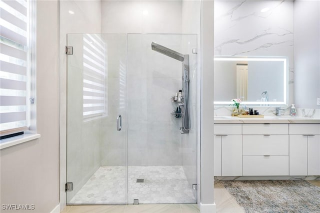 1990 47th Ave NE, Naples, FL 34120 - bathroom featuring vanity and a stall shower