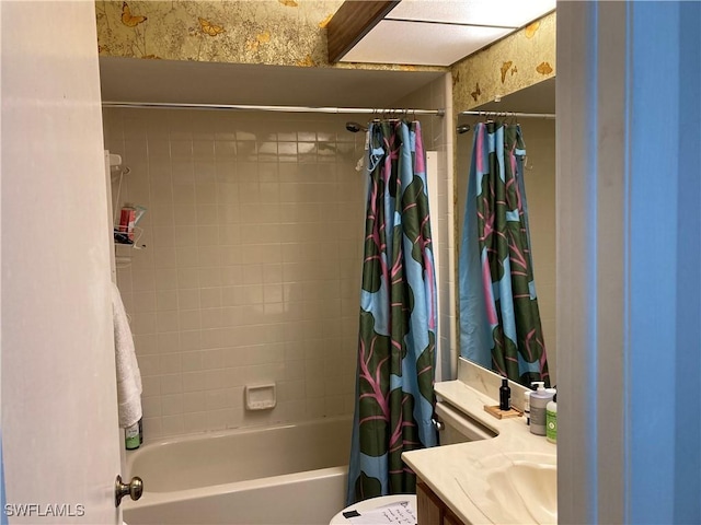 191 Round Key Cir Unit D2, Naples, FL 34112 - full bath featuring vanity and shower / bath combo with shower curtain