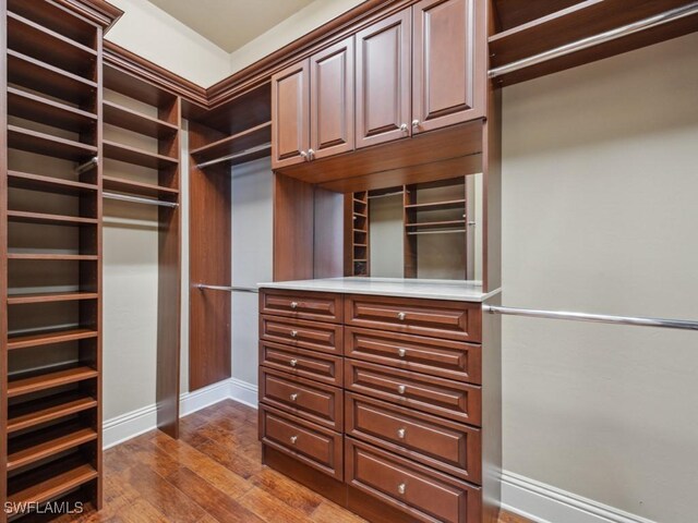28561 Calabria Ct Unit 102, Naples, FL 34110 - walk in closet featuring dark wood-style floors