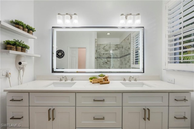 1518 Mcgregor Reserve Dr, Fort Myers, FL 33901 - bathroom with a marble finish shower and double vanity