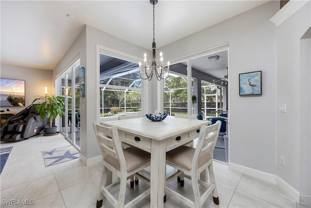 1518 Mcgregor Reserve Dr, Fort Myers, FL 33901 - dining area featuring light tile patterned flooring and a chandelier