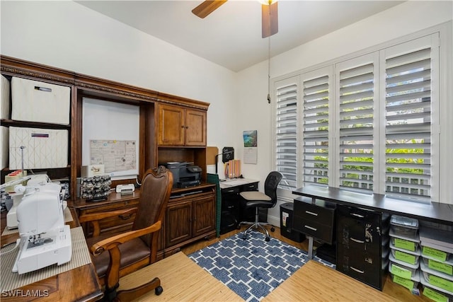 1518 Mcgregor Reserve Dr, Fort Myers, FL 33901 - office area with ceiling fan and wood finished floors