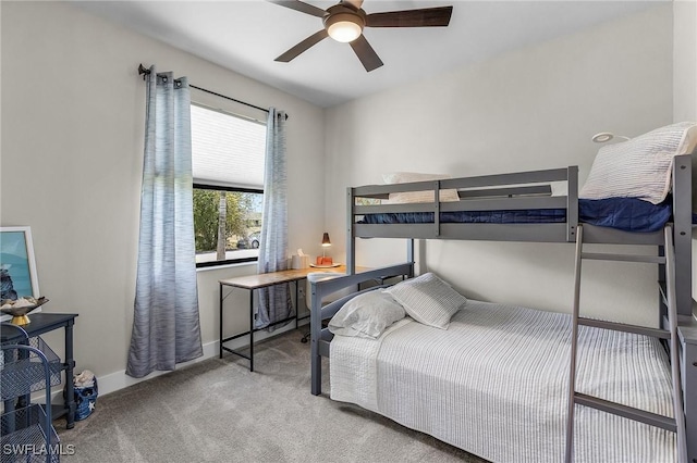 137 SE 23rd Ter, Cape Coral, FL 33990 - bedroom with carpet, baseboards, and ceiling fan