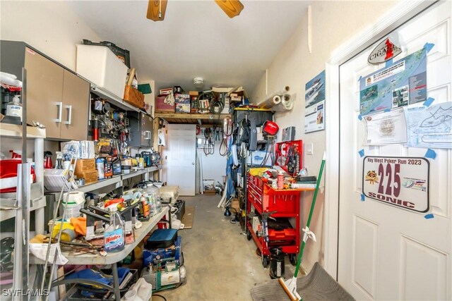 24343 Pirate Harbor Blvd, Punta Gorda, FL 33955 - storage room with ceiling fan