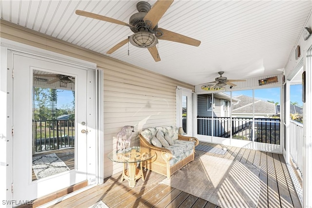 24343 Pirate Harbor Blvd, Punta Gorda, FL 33955 - wooden terrace featuring ceiling fan
