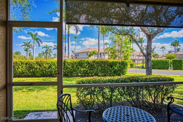 view of sunroom
