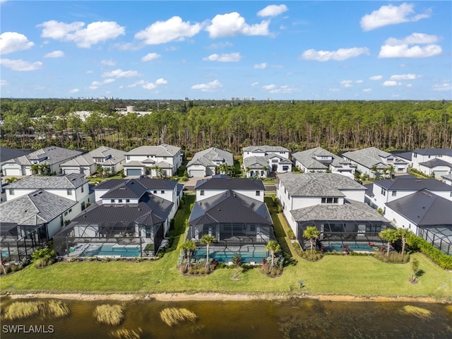 16214 Verilyn Cir, Naples, FL 34110 - aerial view featuring a water view and a residential view