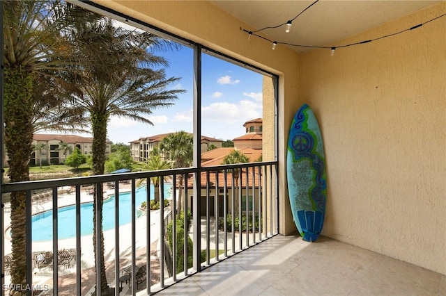 balcony with a residential view