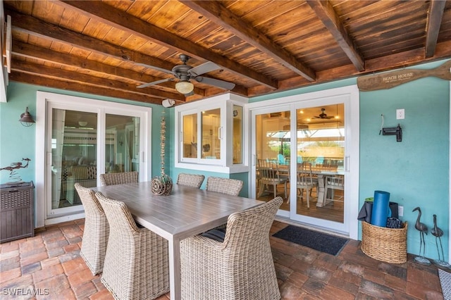 view of patio / terrace with outdoor dining space and ceiling fan