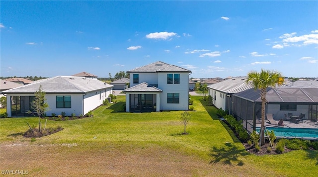 20250 Napa Loop, Estero, FL 33928 - rear view of property featuring a lanai, an outdoor pool, and a yard