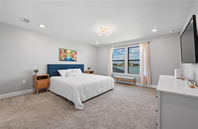 20250 Napa Loop, Estero, FL 33928 - bedroom featuring recessed lighting, light carpet, visible vents, and baseboards