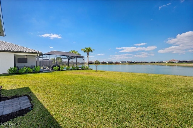 20250 Napa Loop, Estero, FL 33928 - view of yard with a lanai and a water view