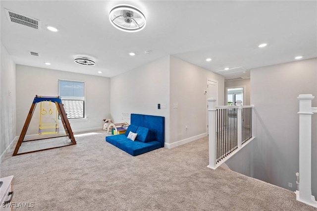 20250 Napa Loop, Estero, FL 33928 - recreation room with baseboards, visible vents, carpet, and recessed lighting