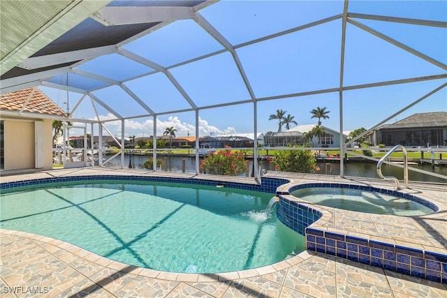2817 La Mancha Ct, Punta Gorda, FL 33950 - view of pool featuring a water view and a lanai