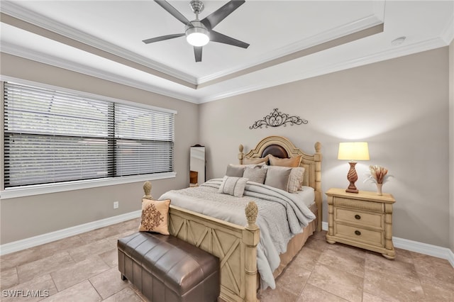 14482 Tuscany Pointe Trl, Naples, FL 34120 - bedroom with baseboards, a raised ceiling, and crown molding