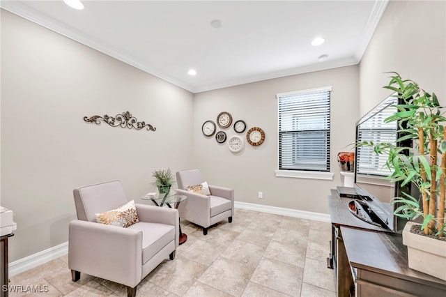 14482 Tuscany Pointe Trl, Naples, FL 34120 - living area featuring crown molding and recessed lighting