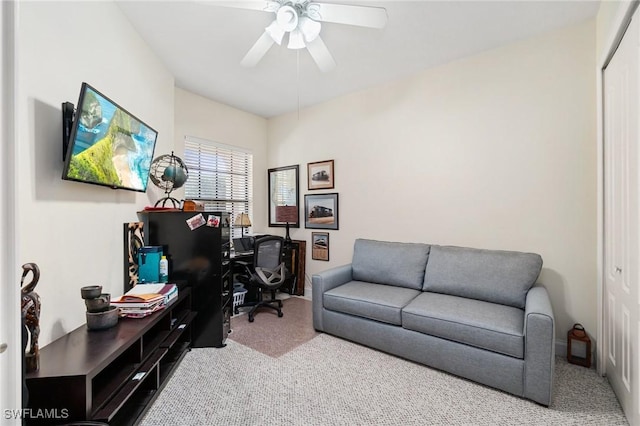 1259 Carpazi Ct Unit 302, Naples, FL 34105 - carpeted office with ceiling fan