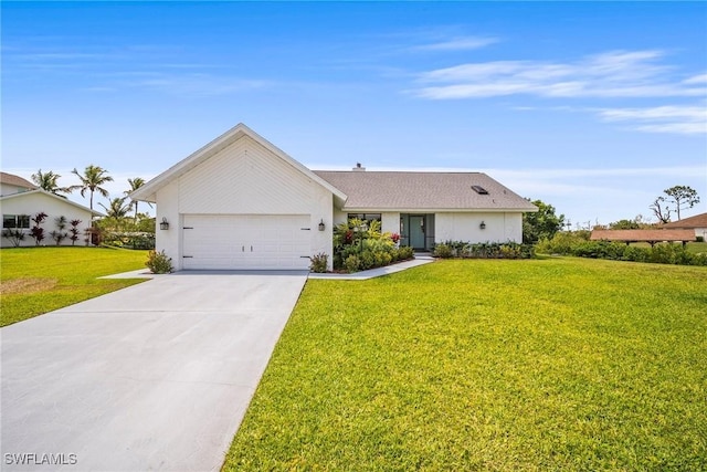 20640 Porthole Ct, Estero, FL 33928 - ranch-style home featuring an attached garage, a front yard, and concrete driveway