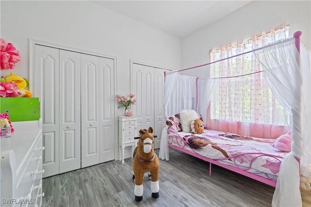 3007 8th St W, Lehigh Acres, FL 33971 - bedroom featuring wood finished floors and multiple closets