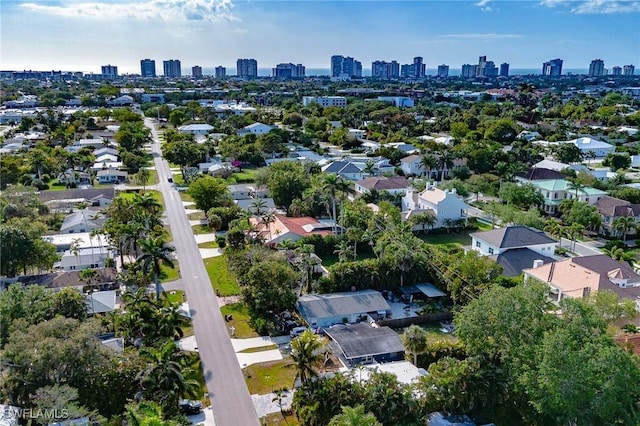 drone / aerial view featuring a view of city