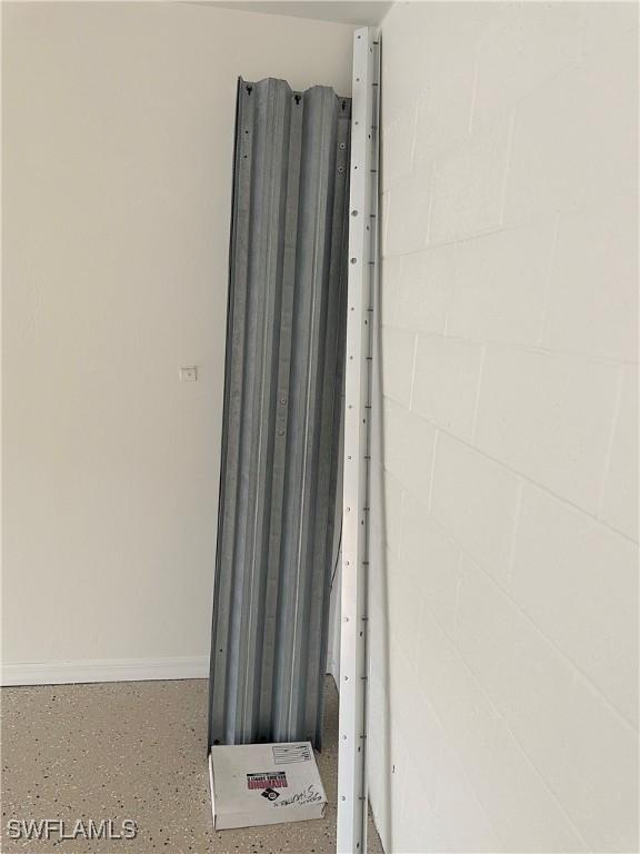 details with concrete block wall and baseboards