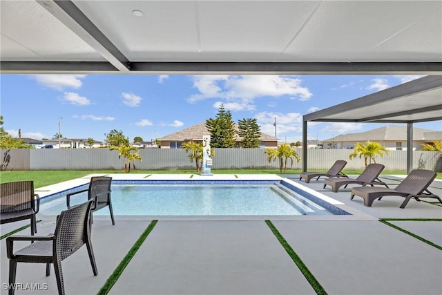 1007 NW 19th St, Cape Coral, FL 33993 - view of swimming pool featuring a fenced in pool, a fenced backyard, and a patio