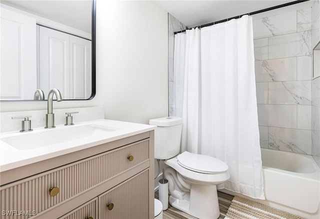 12181 Kelly Sands Way Unit 1538, Fort Myers, FL 33908 - full bathroom featuring toilet, shower / tub combo with curtain, and vanity