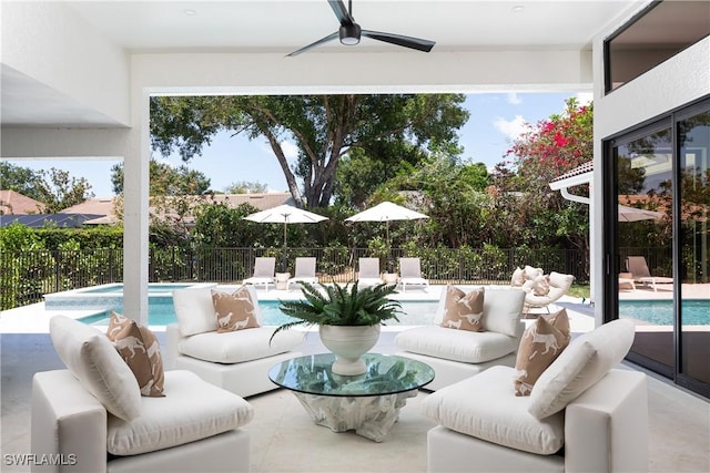 204 Monterey Dr, Naples, FL 34119 - view of patio / terrace with a ceiling fan and an outdoor living space