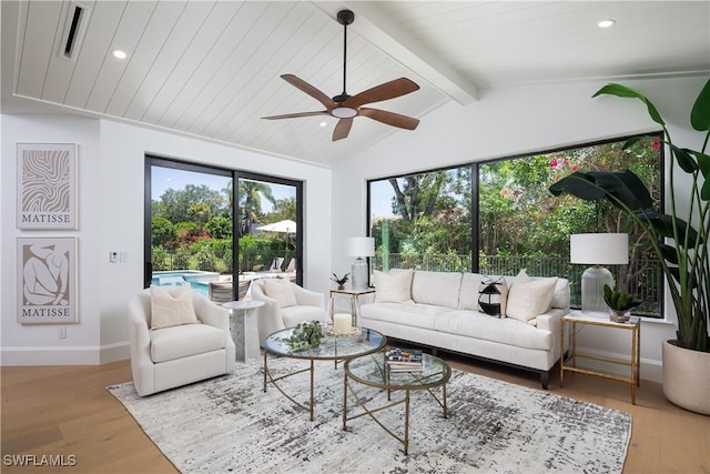 204 Monterey Dr, Naples, FL 34119 - living area featuring wood finished floors, ceiling fan, baseboards, and recessed lighting