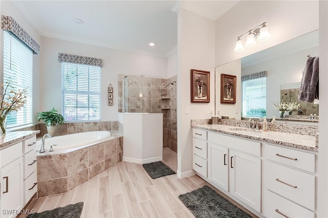15951 Talon Ter, Punta Gorda, FL 33982 - full bath with a garden tub, a walk in shower, and a healthy amount of sunlight