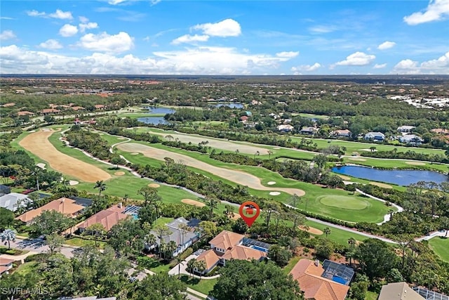 25011 Goldcrest Dr, Bonita Springs, FL 34134 - bird's eye view featuring a residential view, a water view, and golf course view