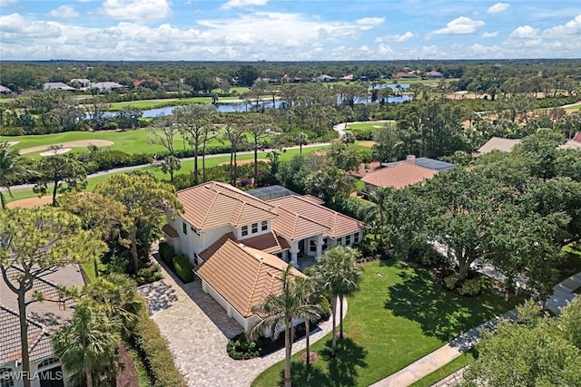 25011 Goldcrest Dr, Bonita Springs, FL 34134 - aerial view with view of golf course, a water view, and a residential view