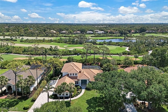 25011 Goldcrest Dr, Bonita Springs, FL 34134 - birds eye view of property featuring view of golf course, a water view, and a residential view