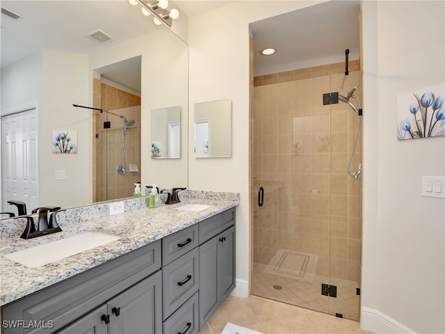 28436 Altessa Way Unit 102, Bonita Springs, FL 34135 - full bath with visible vents, a sink, and a stall shower