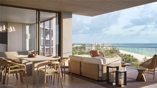 balcony with a water view