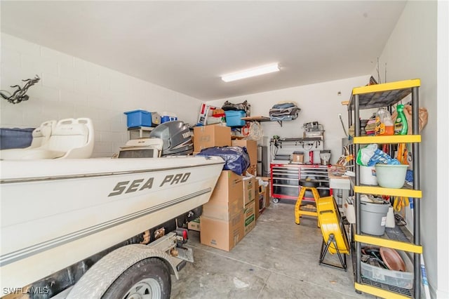 view of storage area