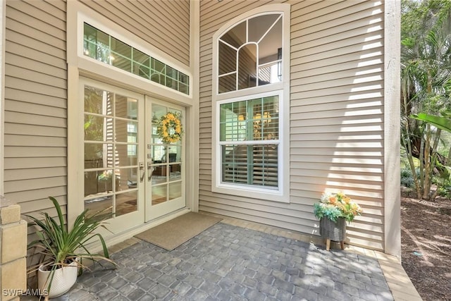 view of exterior entry with french doors