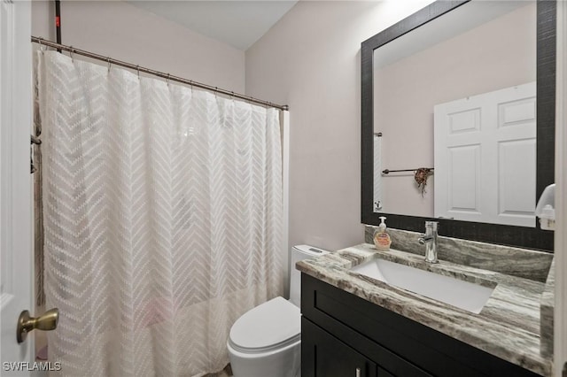 2017 Cape Coral Pkwy W, Cape Coral, FL 33914 - full bath with toilet, vanity, and a shower with shower curtain