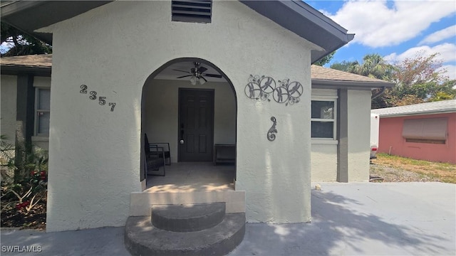 2357 Crawford St, Fort Myers, FL 33901 - entrance to property with stucco siding and roof with shingles