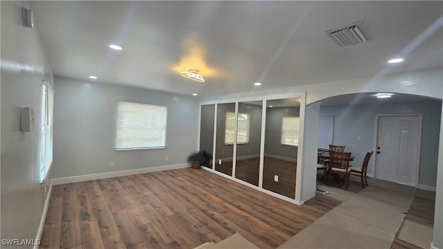 2357 Crawford St, Fort Myers, FL 33901 - interior space featuring wood finished floors, visible vents, recessed lighting, and arched walkways